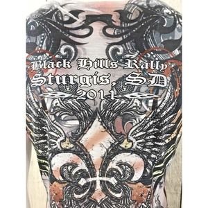 STURGIS Black Hills Rally 2011 Air Brush White Blk
